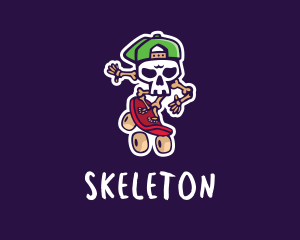 Skeleton Cap Skateboard logo design