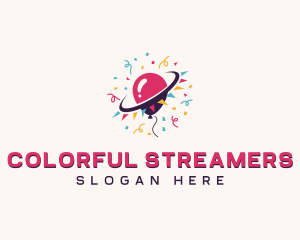 Streamers - Festive Celebration Balloon logo design