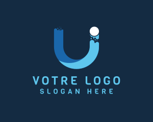 Financial - Creative Media Dot Letter U logo design