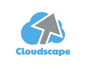 Cloud Arrow Cursor logo design