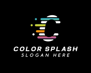 Colorful Tech Letter C logo design