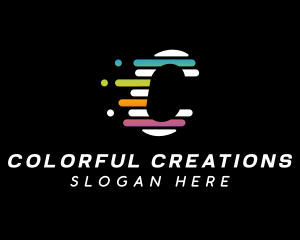 Colorful Tech Letter C logo design