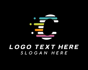 Multimedia - Colorful Tech Letter C logo design