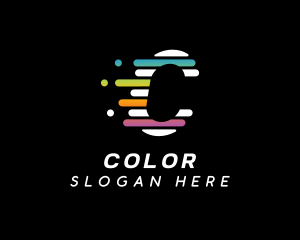 Colorful Tech Letter C logo design