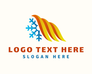 Warm - Snowflake Fire Energy logo design