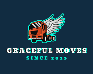 Trailer Truck Wings logo design