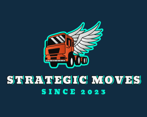 Trailer Truck Wings logo design