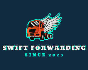 Trailer Truck Wings logo design