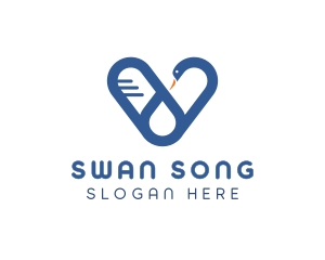 Swan - Heart Swan Healthcare logo design