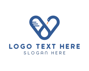 Dating - Heart Swan Healthcare logo design