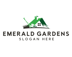 Home Garden Lawn Mower logo design