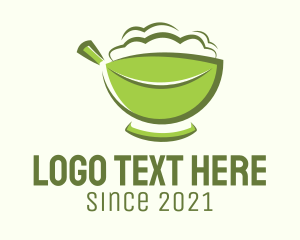 Vegan - Organic Leaf Bowl logo design