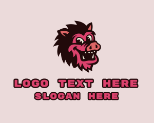 Pig - Happy Pig Boar logo design