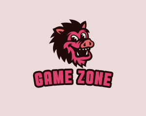 Happy Pig Boar logo design