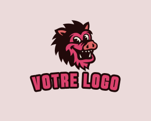 Pig - Happy Pig Boar logo design