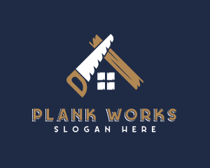 Plank - Construction Saw Wood logo design