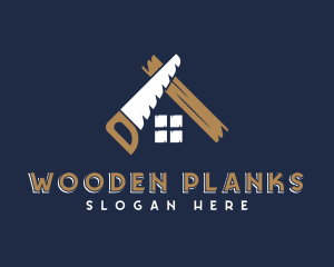 Construction Saw Wood logo design