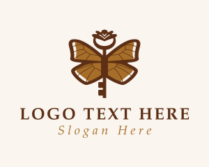 Boutique - Key Butterfly Wings logo design