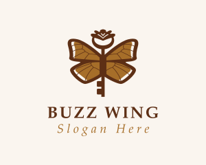 Key Butterfly Wings logo design