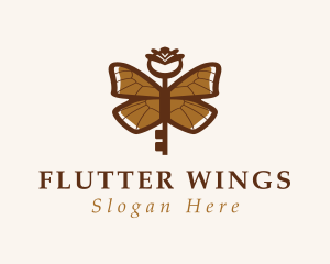 Key Butterfly Wings logo design