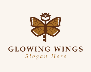 Key Butterfly Wings logo design