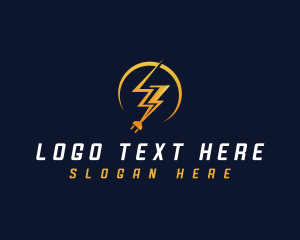 Thunderbolt - Electric Plug Lightning logo design