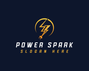 Electric Plug Lightning logo design