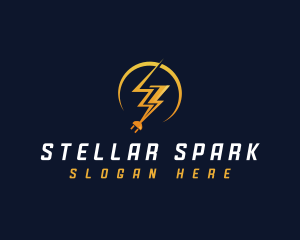 Electric Plug Lightning logo design