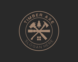 Wood Carpentry Tools logo design