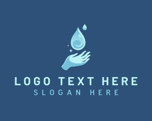 Plumbing - Sanitation Hand Droplet logo design