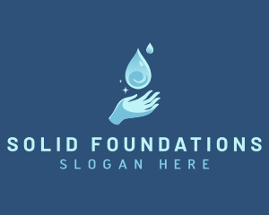 Water Station - Sanitation Hand Droplet logo design