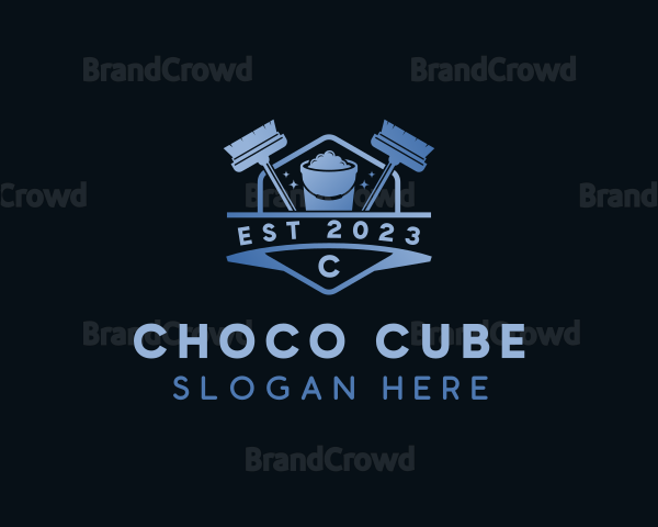 Sanitation Broom Cleaning Logo