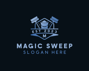 Broomstick - Sanitation Broom Cleaning logo design