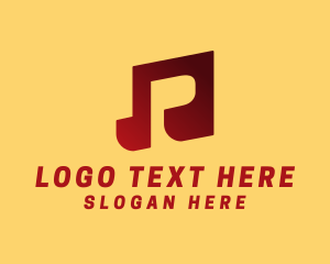 Music Shop - Music Note Letter P logo design