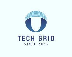 Grid - Digital Grid Letter O logo design
