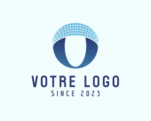 Digital Grid Letter O logo design