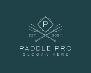 Kayak - Boat Oar Paddle logo design