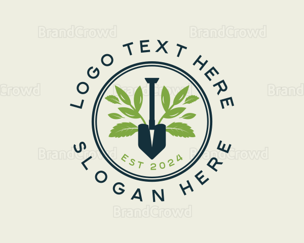 Landscaping Shovel Garden Logo