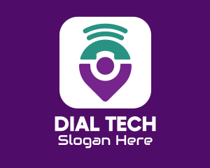 Dial - Telephone Wifi Pin App logo design