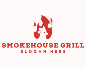 Barbecue - Flame Chicken Barbecue logo design