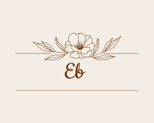 Brown Flower Outline  Logo