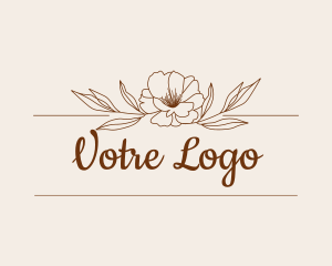Spring - Brown Flower Outline logo design