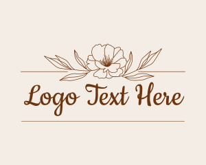 Aesthetic - Brown Flower Outline logo design