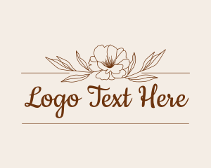 Plant - Brown Flower Outline logo design