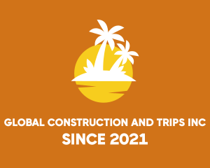 Palm Tree - Island Sunset Resort logo design