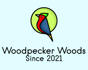 Woodpecker - Colorful Safari Bird logo design