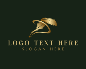 Writer - Quill Writer Document logo design
