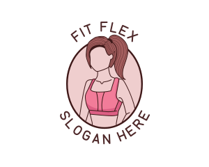 Aerobics - Fitness Woman Bra logo design