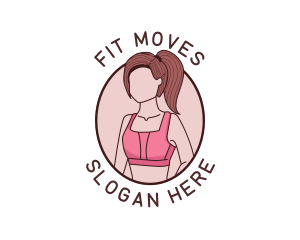 Aerobics - Fitness Woman Bra logo design