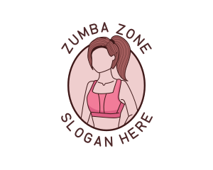 Zumba - Fitness Woman Bra logo design